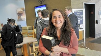 Alyssa Buonagura, a first-year law student at Pitt, appreciated the chance to network during a recent session held by the Pitt Law Academy.