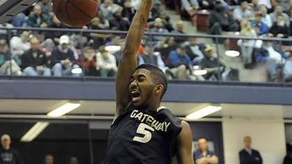 Gateway's Tyler Scott dunks against Central Catholic in the Class AAAA championship game Saturday night at Palumbo Center.