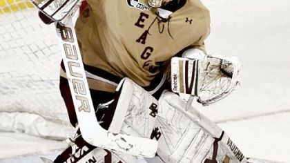 Parker Milner, a Mt. Lebanon native, will lead the Eagles into the Frozen Four as arguably the hottest goaltender in college hockey.