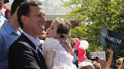 Rick Santorum with his daughter Isabella in June 2011.