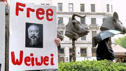 Chinese dissident artist Ai Weiwei's works critique Eastern and Western cultures 