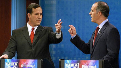 October 2006: Rick Santorum, then U.S senator, debates challenger Robert Casey Jr. on KDKA-TV.