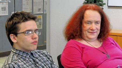 Seamus Johnston, left, filed a complaint Monday with the Pittsburgh Commission on Human Relations that charges officials at the University of Pittsburgh with discrimination.