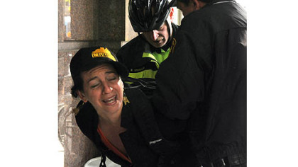 Rosalie Hannah, of Shadyside, was taken into custody  at EQT Plaza during protests Wednesday.