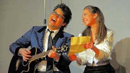 Jeff Burgess as Robbie and Abby Dionise as Julia are the lovable leads in Pine-Richland High School's production of "The Wedding Singer."
