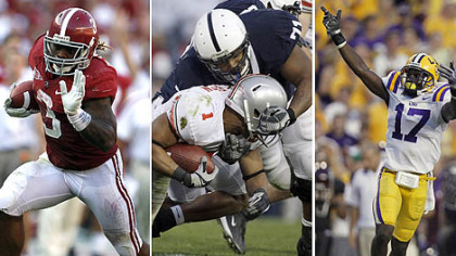 Left to right: Trent Richardson, Devon Still and Morris Clairborne
