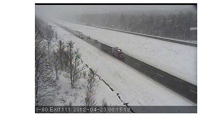 Screen capture from PennDOT traffic cam on Interstate 80 east of DuBois.