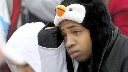 The Penguins' elimination begins to set in for this fan last Sunday.