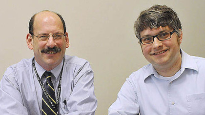 Richard Kaplan, left, and Ryan Hughes of the Carnegie Library of Pittsburgh.