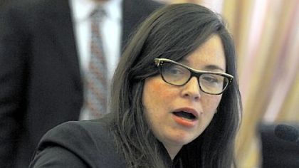 Controller Chelsa Wagner talks about her office's annual financial report for Allegheny County on Wednesday.