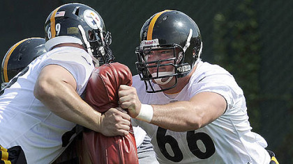 Steelers first-round draft pick David DeCastro works out during rookie mini-camp on the South Side Friday morning.