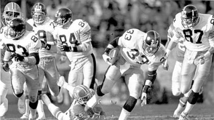 Merrill Hoge had the Broncos talking to themselves in January 1990.