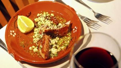 Polvo A Marisueira, octopus broiled with Portuguese Blue Cheese.