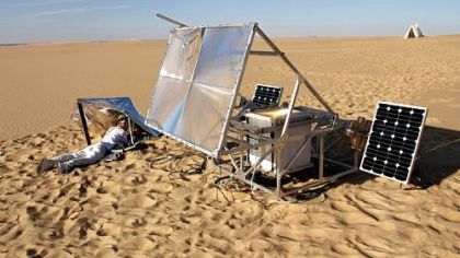 Markus Kayser traveled to the Sahara to explore energy production and raw material, combining micro-manufacturing with natural energy in "SolarSinter," a custom-made 3-D printer that used solar power to transform sand into glass objects.