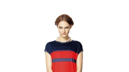 Jersey Dress in Red/Navy Stripes, $34.99. Cat Tote in Cream, $39.99.   Jason Wu for Target.