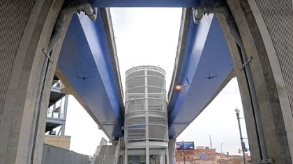 The underbelly of the Port Authority's Allegheny T Station on the North Shore adjacent to Heinz Field.