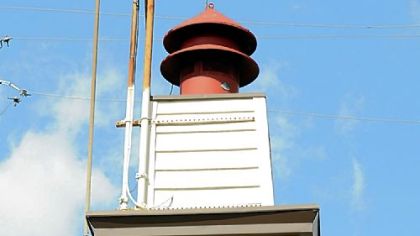 A siren sits on top of Perrysville Volunteer Fire Co.