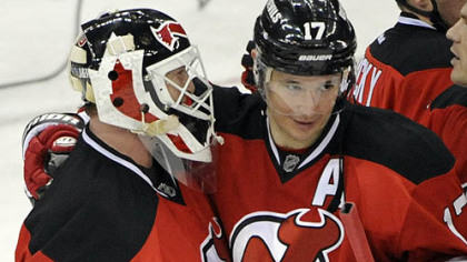 Ilya Kovalchuk, right, goaltender Martin Brodeur and the Devils have had the Penguins' number over the past decade.
