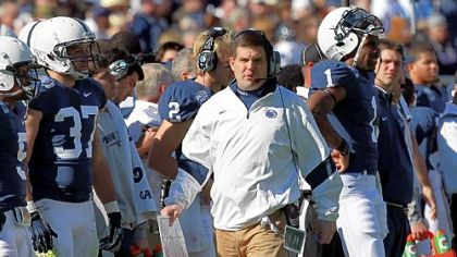 Assistant coach Jay Paterno walks the Penn State sideline for perhaps the last time in Monday's TicketCity Bowl at the Cotton Bowl in Dallas. With no decision yet on a new head coach, Paterno and other assistants still plan to hit the recruiting trail starting today.