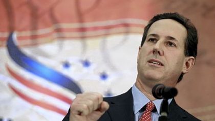 Former Sen. Rick Santorum campaigns Sunday at the Faith & Freedom Coalition prayer breakfast in Myrtle Beach, S.C.