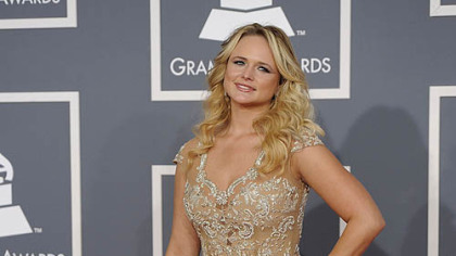 Miranda Lambert arrives at the 54th annual Grammy Awards on Sunday.