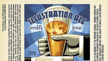 Mark Bender's label for Illustration Ale, which will benefit the ToonSeum.