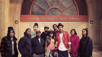 Wiz and some Real Taylors on Feb. 28 at his alma mater, posted on the RealWizKhalifa Twitter account