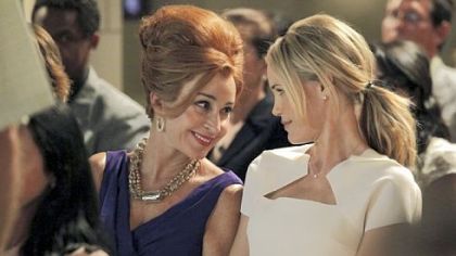 Leslie Bibb, right, portrays a woman who moves back to her Texas town and must deal with her mother, played by Annie Potts, as well as the girls she tormented in high school in "GCB."