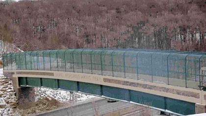 Bridge spanning the Pennsylvania Turnpike on the Laurel Highlands Trail.