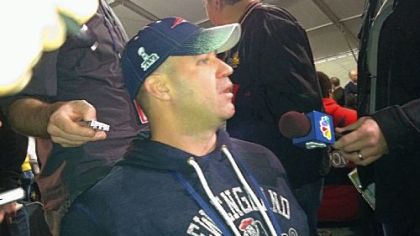 Bill O'Brien, the New England Patriots offensive coordinator, does an interview Wednesday in Indianapolis. As the incoming Penn State coach, O'Brien was landing his first collegiate recruiting class.