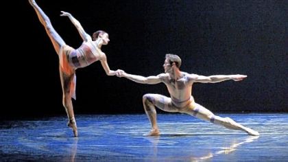 Elysa Hotchkiss and Robert Moore in "Chromatic," part of Pittsburgh Ballet Theatre's "Uncommon" program.