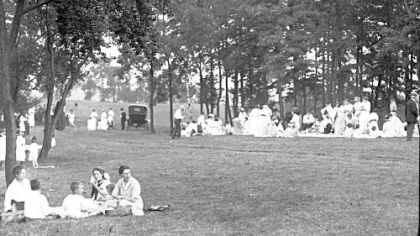 Yesterday: A cemetery picnic.