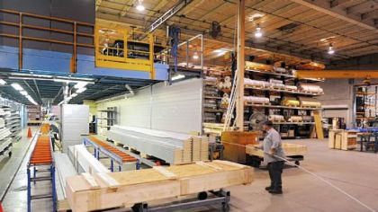 The interior of Hormann Flexon LLC's Pittsburgh manufacturing facility, located in Leetsdale. Hormaann Flexon manufactures industrial doors.