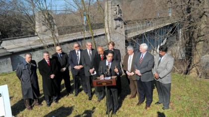 State Senate Democratic leader Jay Costa calls for Gov. Tom Corbett to address the state's transportation needs Tuesday.