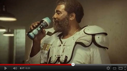 An image from the new Downy ad that will run during the Super Bowl broadcast that will feature Steelers' legend "Mean" Joe Greene. The ad is a send up of the classic Coca-Cola ad featuring Greene.