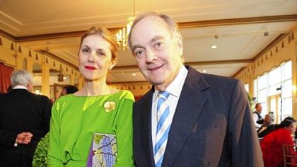 Lady Hayat and Lord Peter Palumbo at the Royal Wedding Reception to benefit the Pittsburgh Botanic Garden.