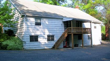 The rear entry to the building.