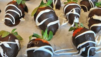 Chocolate-Covered Strawberries are an elegant, and easy, treat for Valentine's Day.