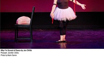 Jen Childs explains to audiences "Why I'm Scared of Dance" in her one-woman show opening today at City Theatre.