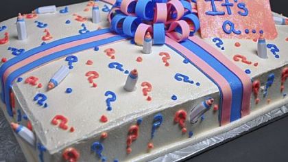 Bethel Bakery Gender Reveal Cake.