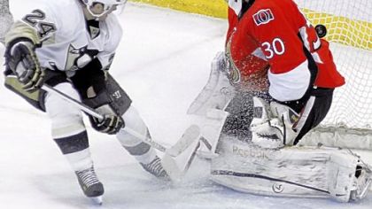 Matt Cooke's two goals in the first period gave the Penguins a 2-1 lead before the night turned bad in Ottawa.