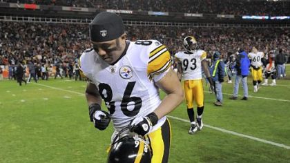 Hines Ward runs off the field in Denver after Sunday's stunning loss. Some believe it will be Ward's last game in a Steelers uniform. But maybe not.