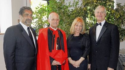Honorees at the Pittsburgh Opera's Maecenas XXVII Gala were Jim and Kathe Patrinos and Cardinal Donald Wuerl, With them is opera general director Christopher Hahn, right.