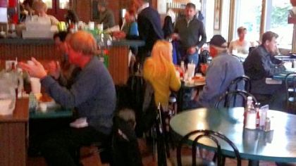 Daytime customers fill the Allegheny Sandwich Shoppe on Western Avenue.