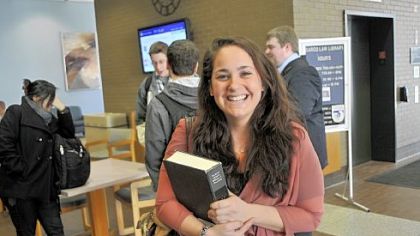 Alyssa Buonagura, a first-year law student at Pitt, appreciated the chance to network during a recent session held by the Pitt Law Academy.