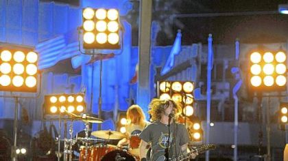 Dave Grohl and the Foo Fighters perform at the 54th annual Grammy Awards on Sunday. The band took home five awards.