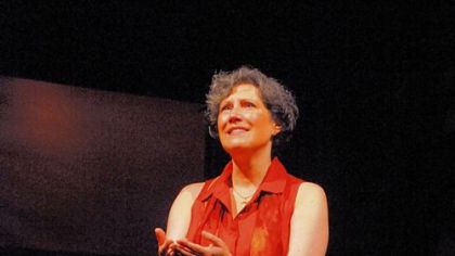 Laurie Klatscher portrayed Christine, a contemporary East End divorcee in "Lost Boy Found in Whole Foods" at Playhouse Rep.
