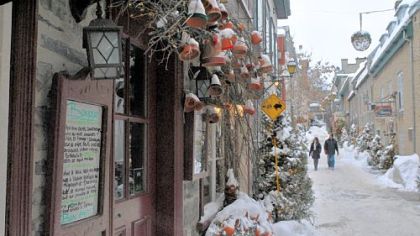 Lined in the early 1600s with fur traders shops and merchants mansions, Quebec City's Rue du Petit-Champlain in Lower Town (Basse-Ville) today is home to quaint shops, art galleries and restaurants.