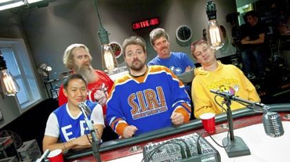 The cast of "Comic Book Men," with Kevin Smith, center.