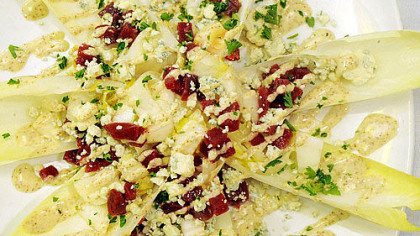 "You might start with an endive and beet salad, light and refreshing, but robustly flavored."